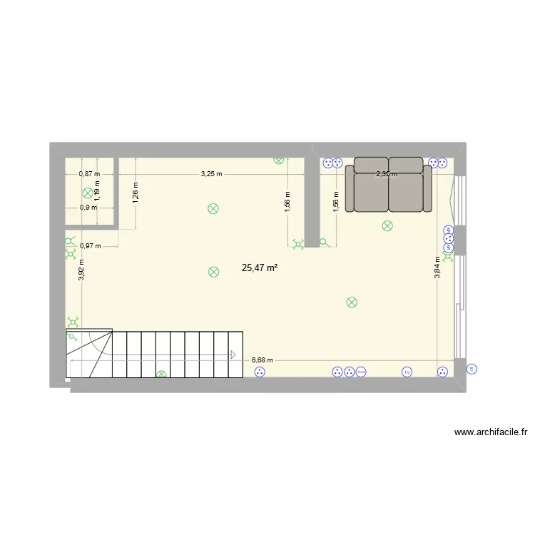 rdc. Plan de 1 et 25 m² rdc. Plan de 1 et 25 m²