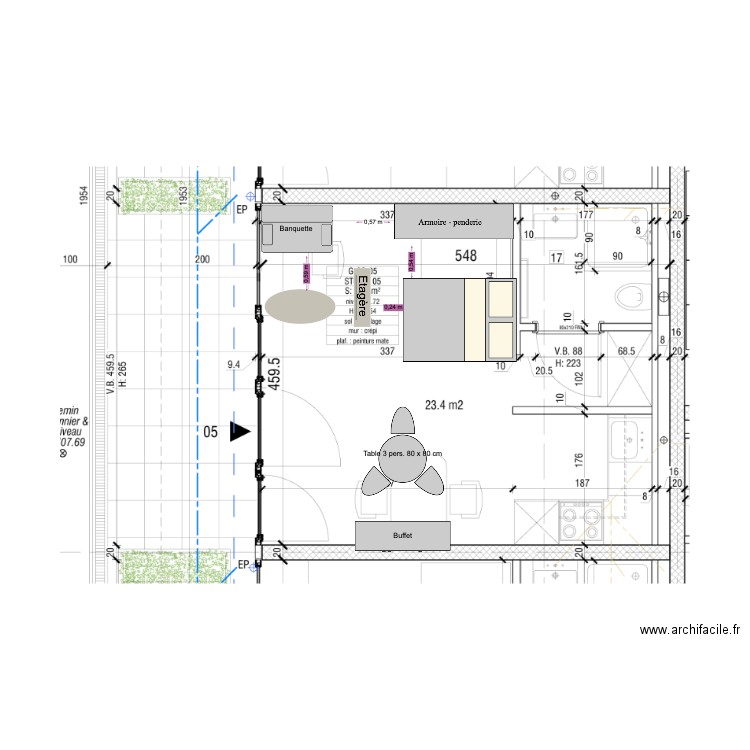 Studio Vufflens La Ville. Plan de 0 pièce et 0 m2