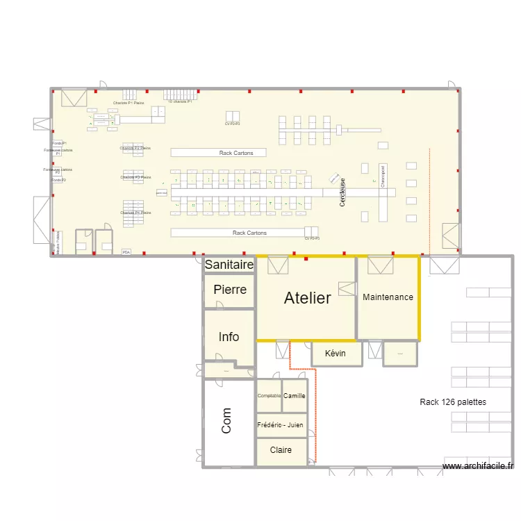 Nouveau batiment V20. Plan de 