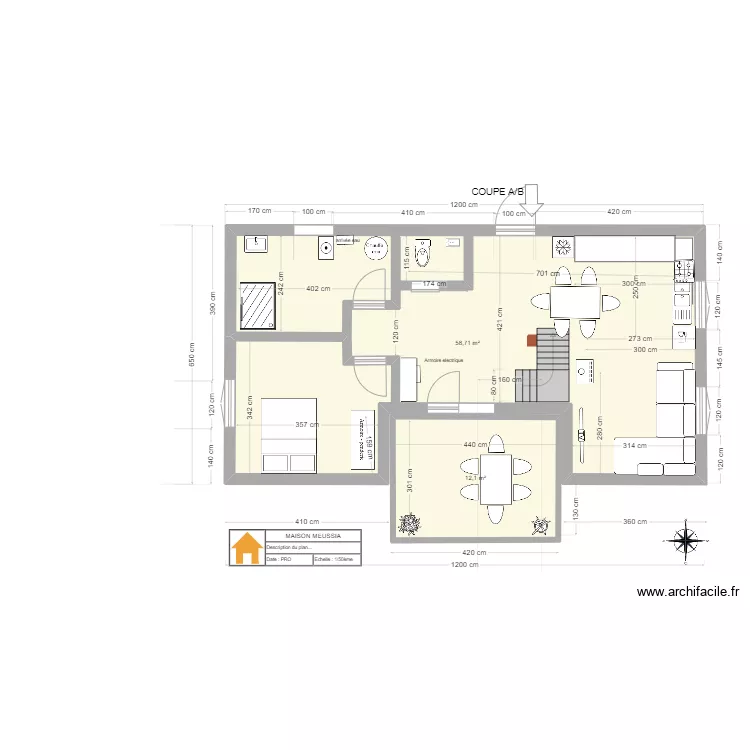 maison MEUSSIA.V4. Plan de 