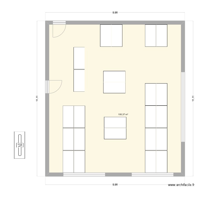 SPM ASC 2. Plan de 1 pièce et 100 m2