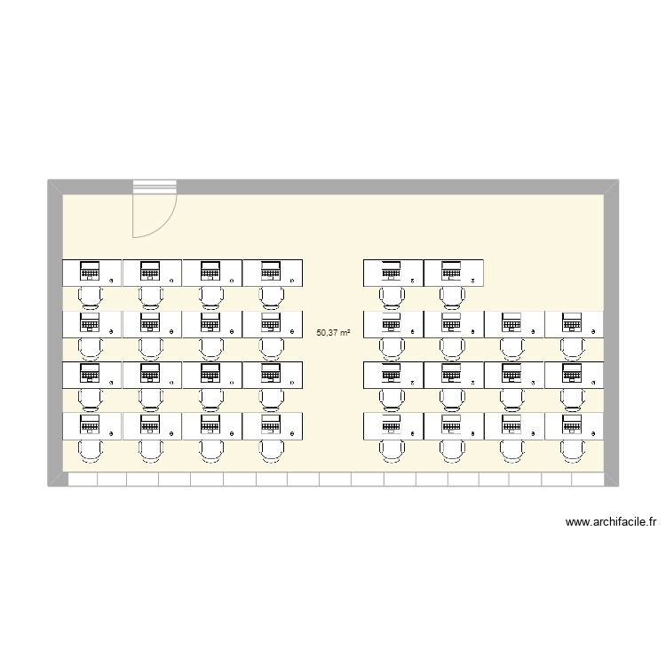 Plan Class E plan classe - Plan 1 pièce 50 m2 dessiné par vgeorgeault