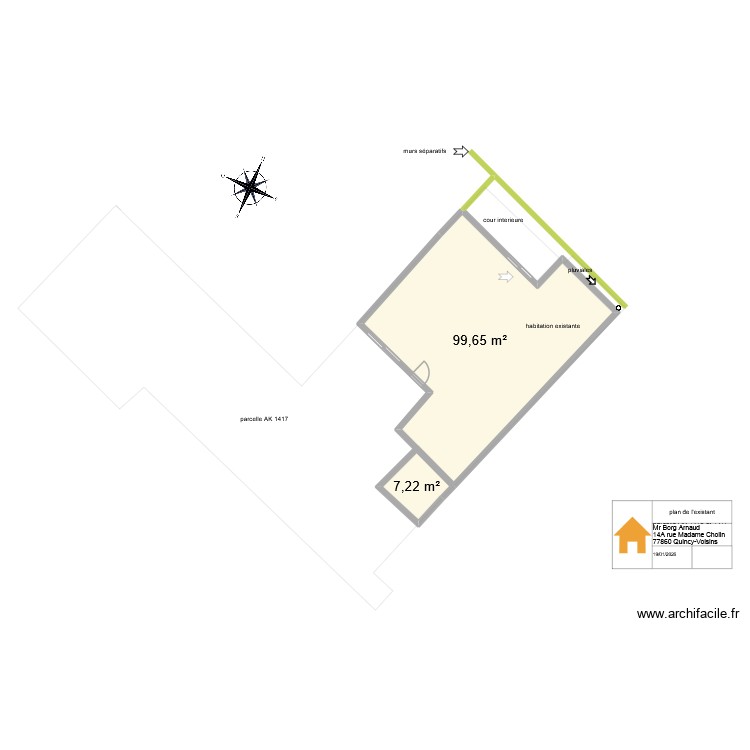 plan de l existant. Plan de 0 pièce et 0 m2