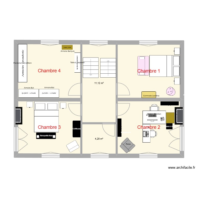 Plan 2 &eacute;tage1. Plan de 0 pièce et 0 m2