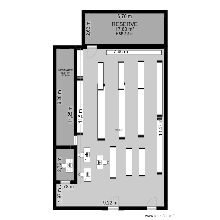 mahdi. Plan de 3 pièces et 138 m2