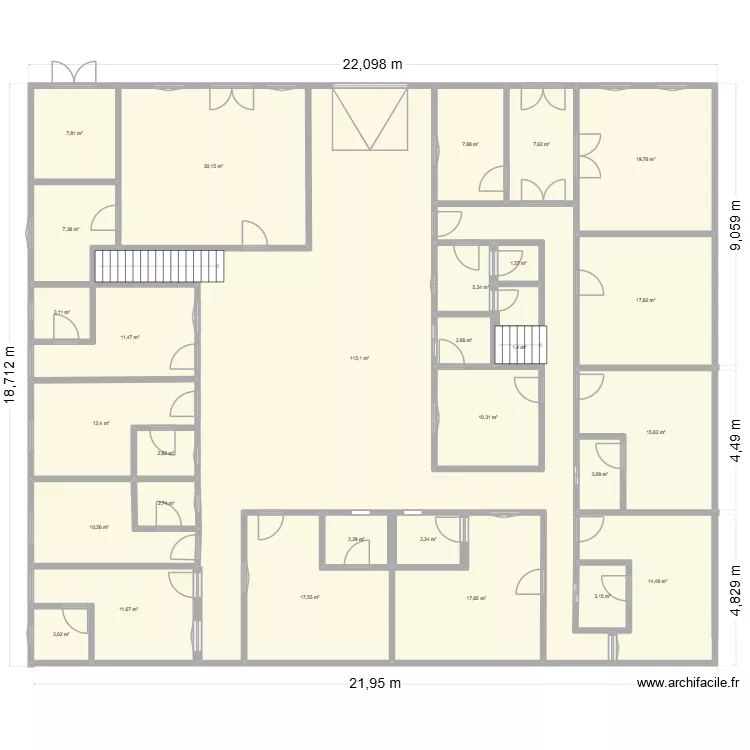 Modification MBOTA. Plan de 29  et 371 m²