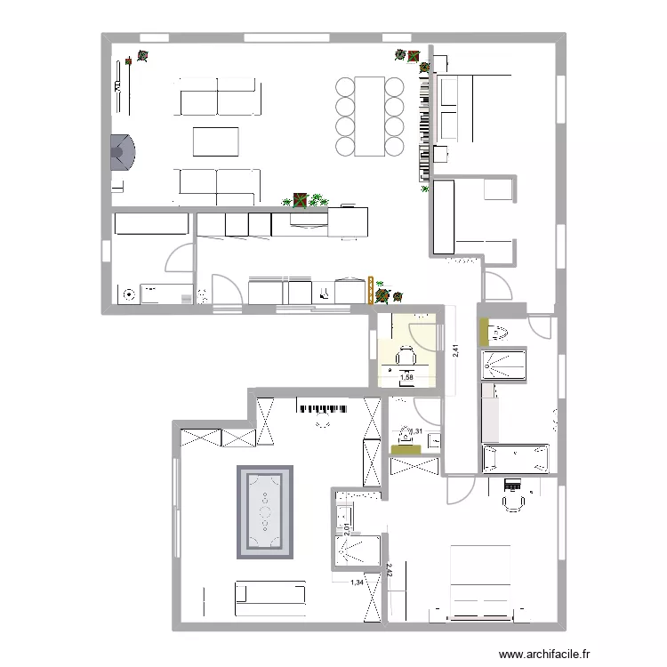 Maison EE après. Plan de 1 et 3 m² Maison EE après. Plan de 1 et 3 m²