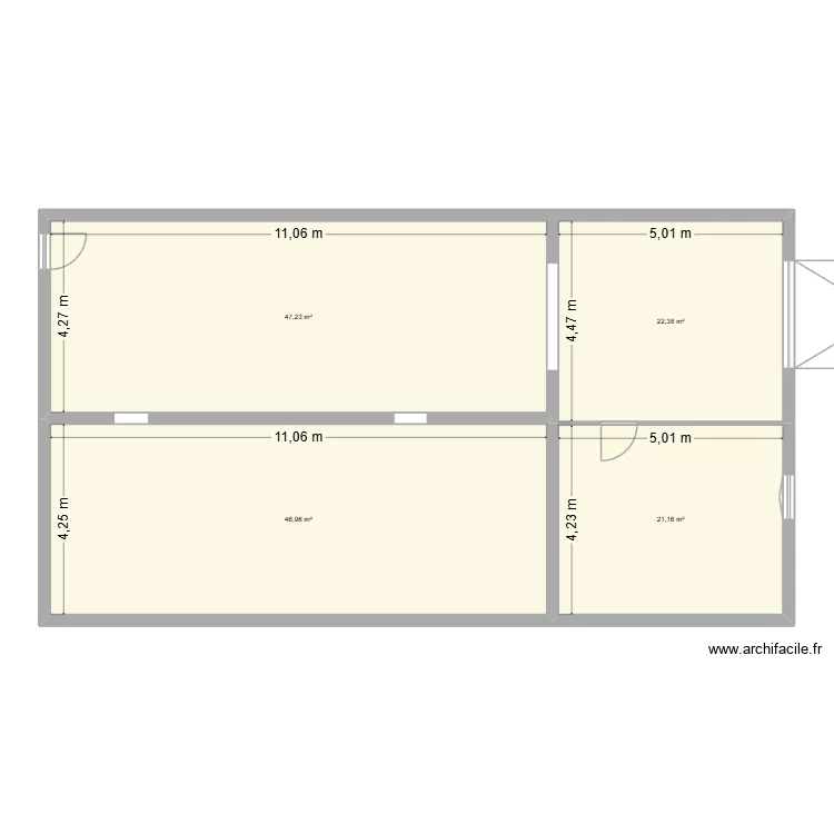 plan sous sol. Plan de 4  et 138 m²