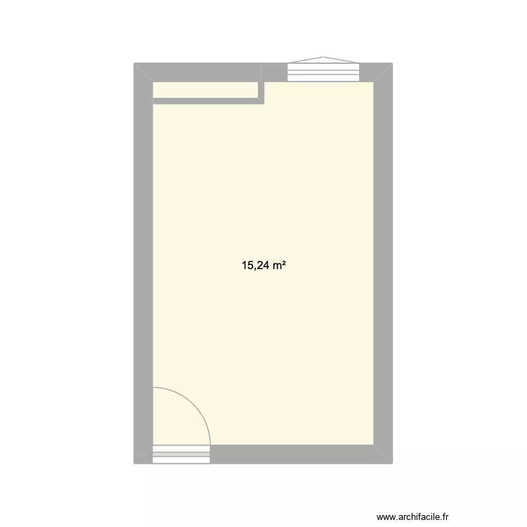 1 er etage &agrave; droite des escaliers. Plan de 1  et 15 m²