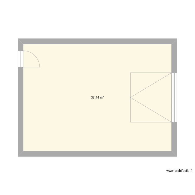 Garage. Plan de 1 pièce et 37 m2