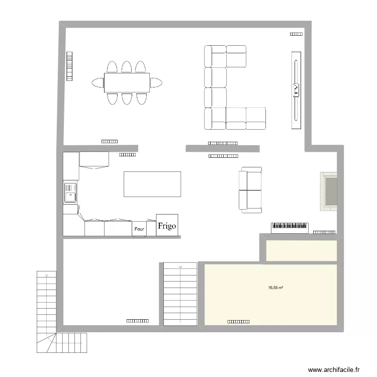EXTENTION  N 2. Plan de 1  et 17 m²
