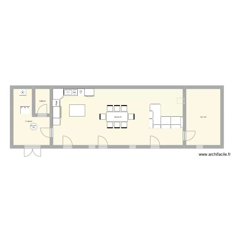 bas maison. Plan de 4  et 81 m²