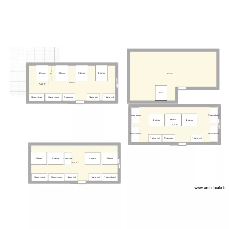 FLR. Plan de 4  et 135 m²
