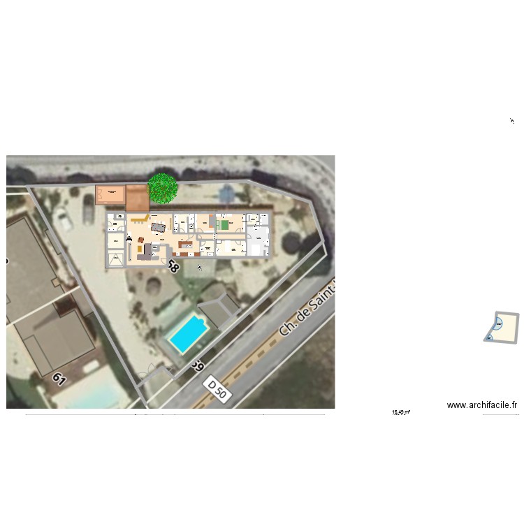 PdB 09/25. Plan de 16 pièces et 216 m2