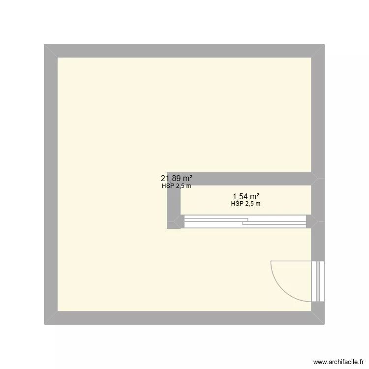 maison  de math 25cm2. Plan de 3  et 23 m²