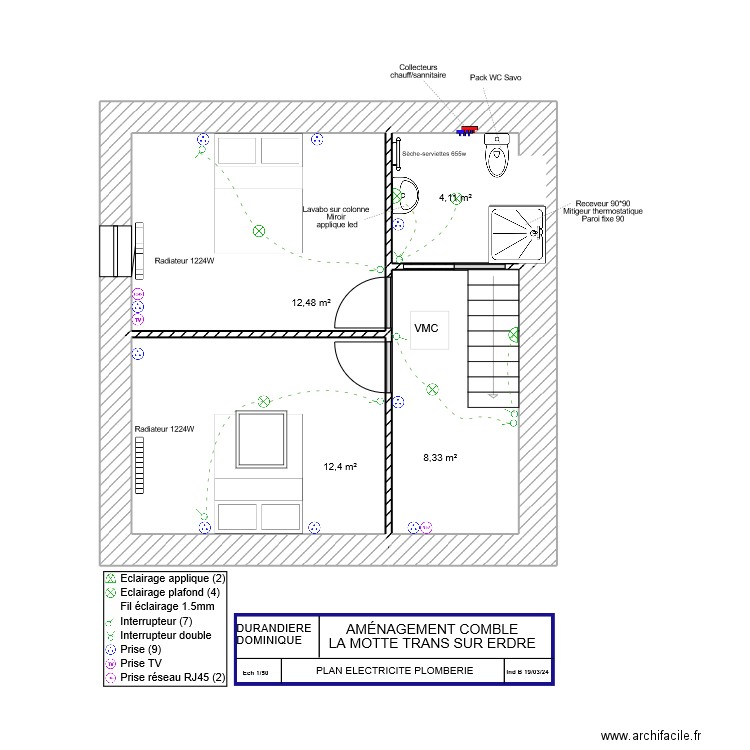 DURANDIERE DO. Plan de 4 pièces et 37 m2