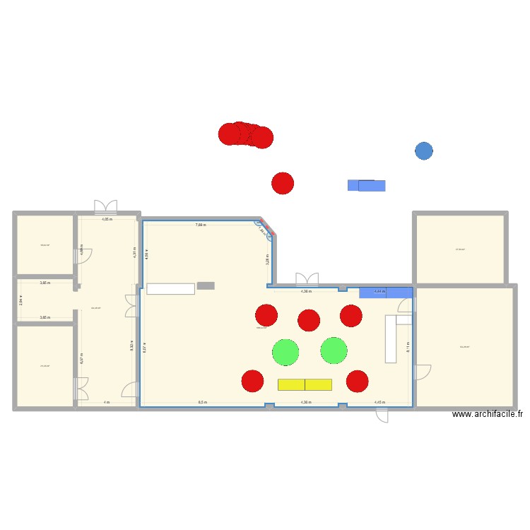 salle mariage. Plan de 6 pièces et 371 m2