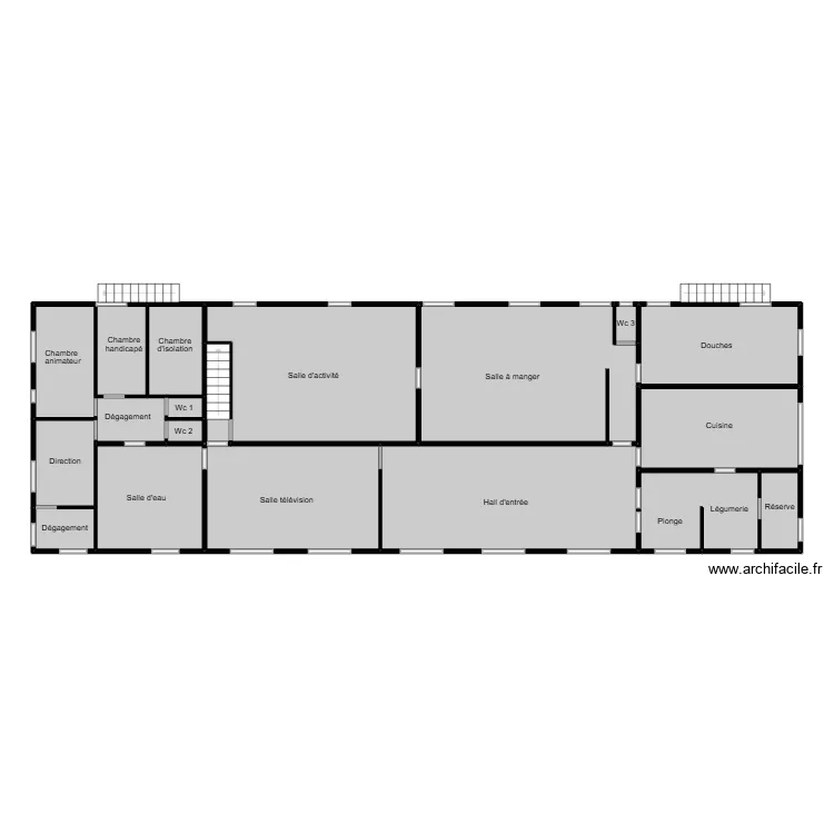 CA rdc. Plan de 19  et 160 m²