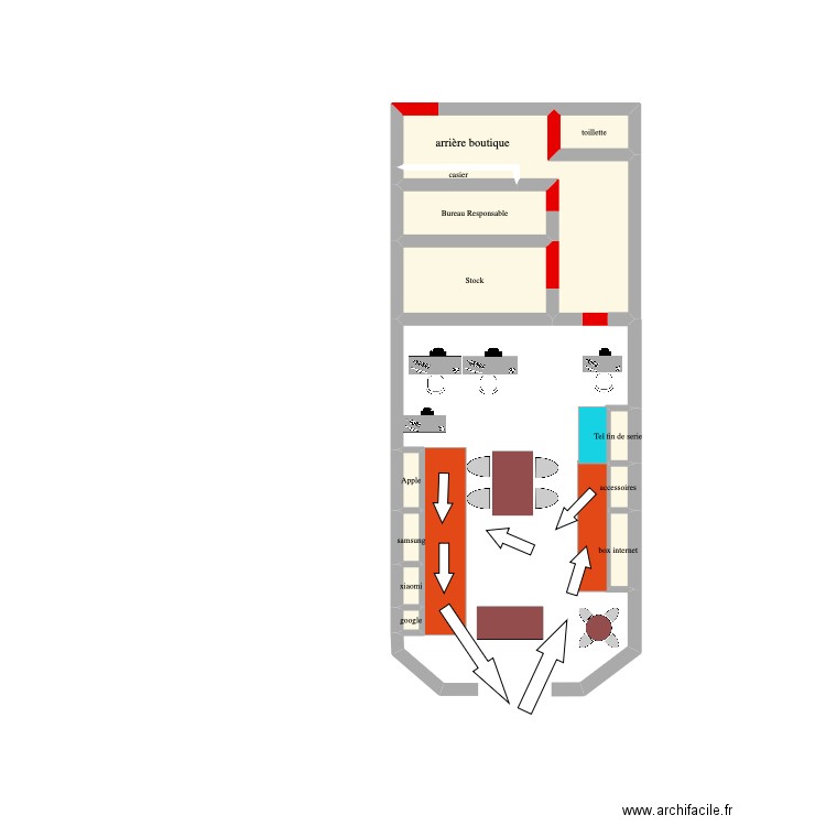Plan magasin bouygues Grand Place. Plan de 12 pièces et 4 m2
