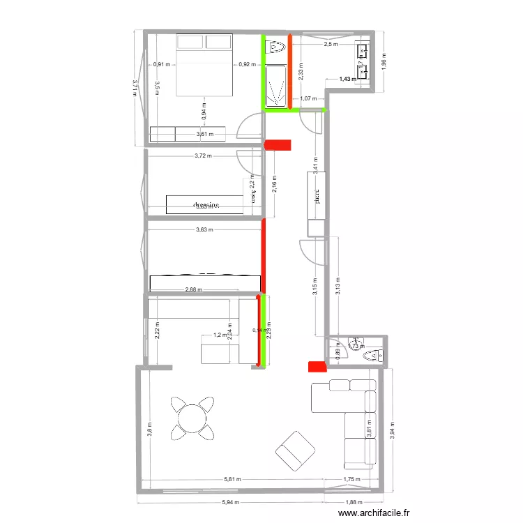 plan maçonnerie_17.11.2025_v2. Plan de 6 pièces et 17 m² plan maçonnerie_17.11.2025_v2. Plan de 6 pièces et 17 m²