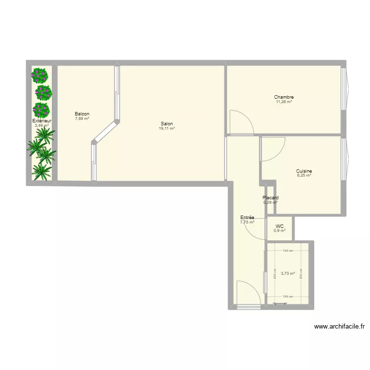 Plan T2 Villeurbanne - Nov 2023. Plan de 