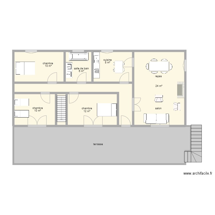 87G6402. Plan de 9 pièces et 101 m2