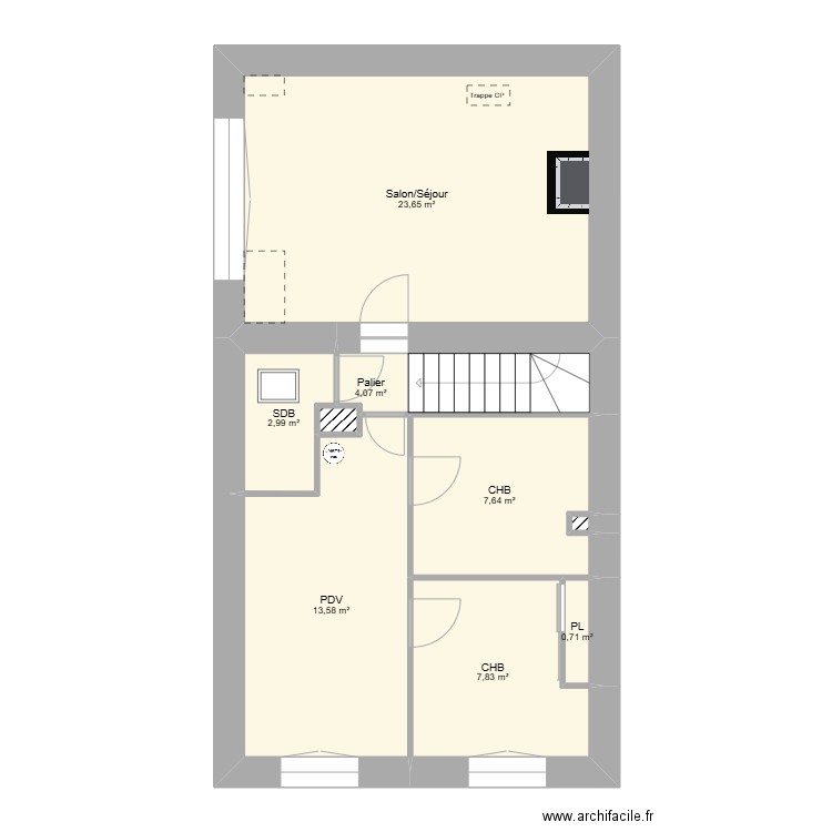 240682 - LE BOURG DU DESSOUS - Lots 5+6. Plan de 9 pièces et 61 m2