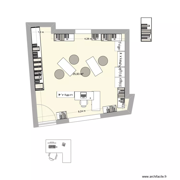 nos saveurs paysannes proposition2. Plan de 1 Pièce et 26 m²