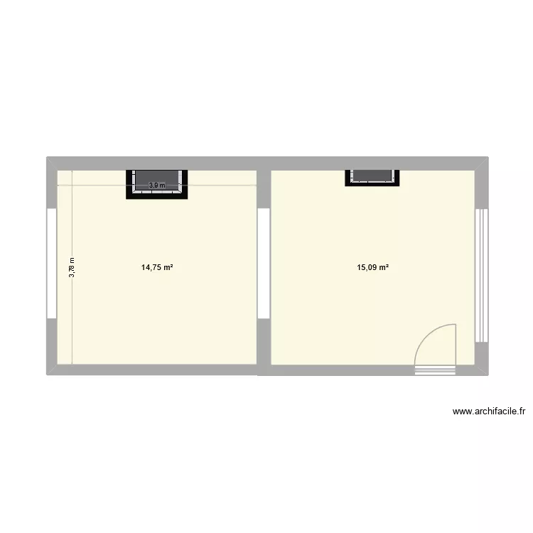 ROUSSART 29. Plan de 2  et 30 m²