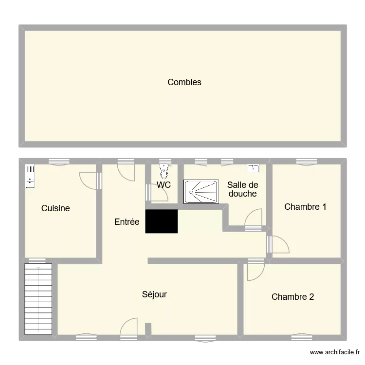 richard rdc. Plan de 8  et 185 m²