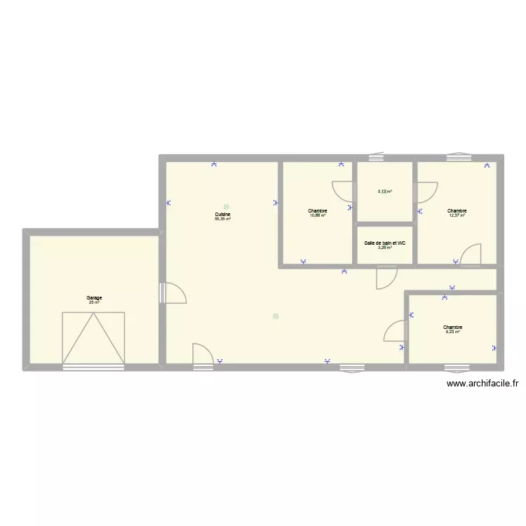 plan de maison 1. Plan de 7 Pièces et 121 m² plan de maison 1. Plan de 7 Pièces et 121 m²