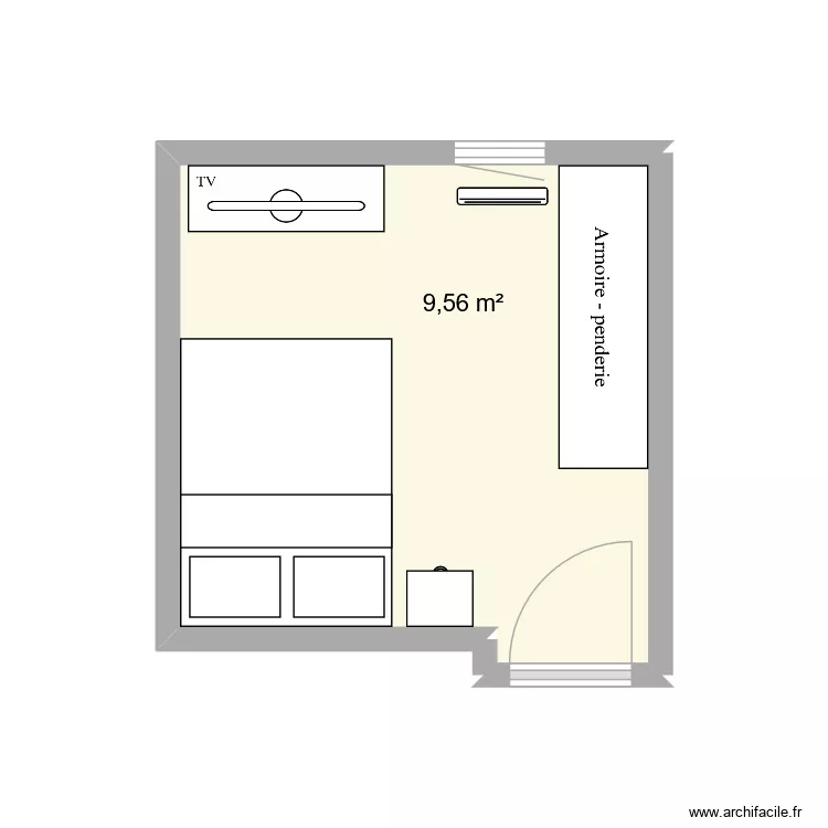 chambre karima. Plan de 1  et 10 m²
