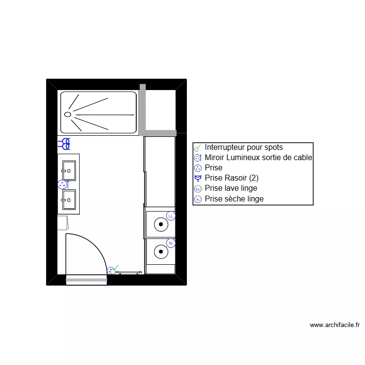 Swisura. Plan de 1  et 8 m²