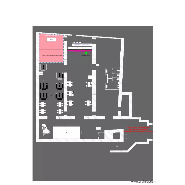Plan de Tables PUIG d&eacute;finitif. Plan de 