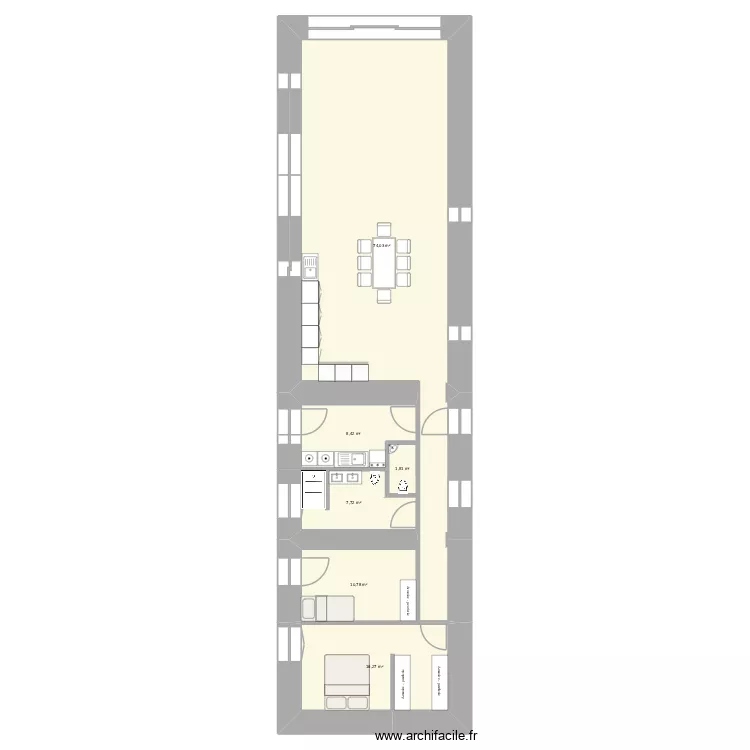 La goderie RDC. Plan de 6 Pièces et 119 m² La goderie RDC. Plan de 6 Pièces et 119 m²