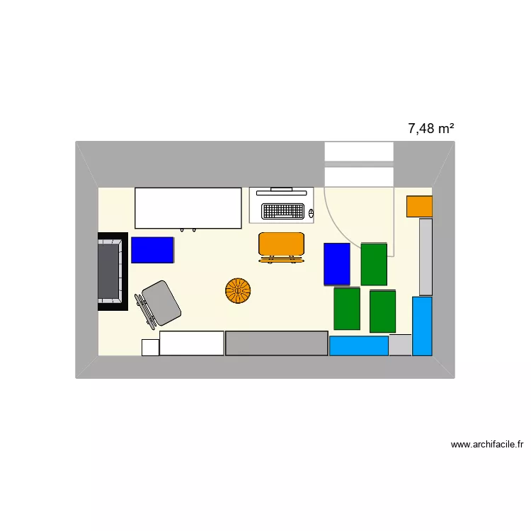PDA-locaux. Plan de 1  et 7 m²
