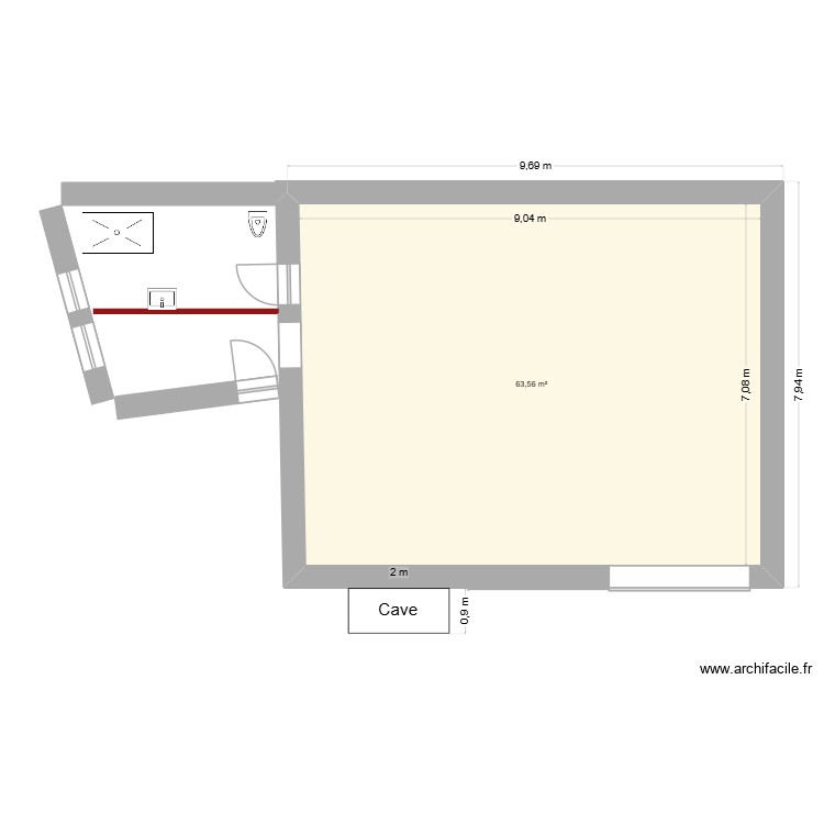 RDC am&eacute;nagement. Plan de 0 pièce et 0 m2