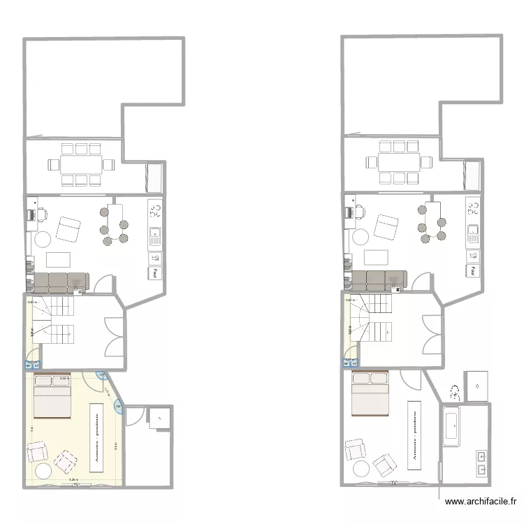 maison bibliotheque. Plan de 3 Pièces et 25 m² maison bibliotheque. Plan de 3 Pièces et 25 m²