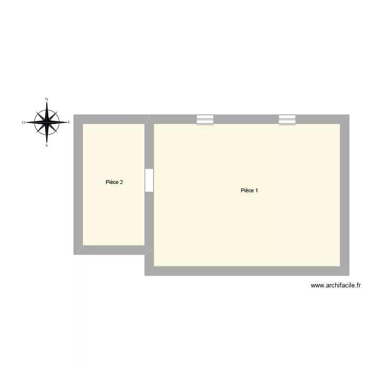 r+1 thib. Plan de 2  et 75 m²
