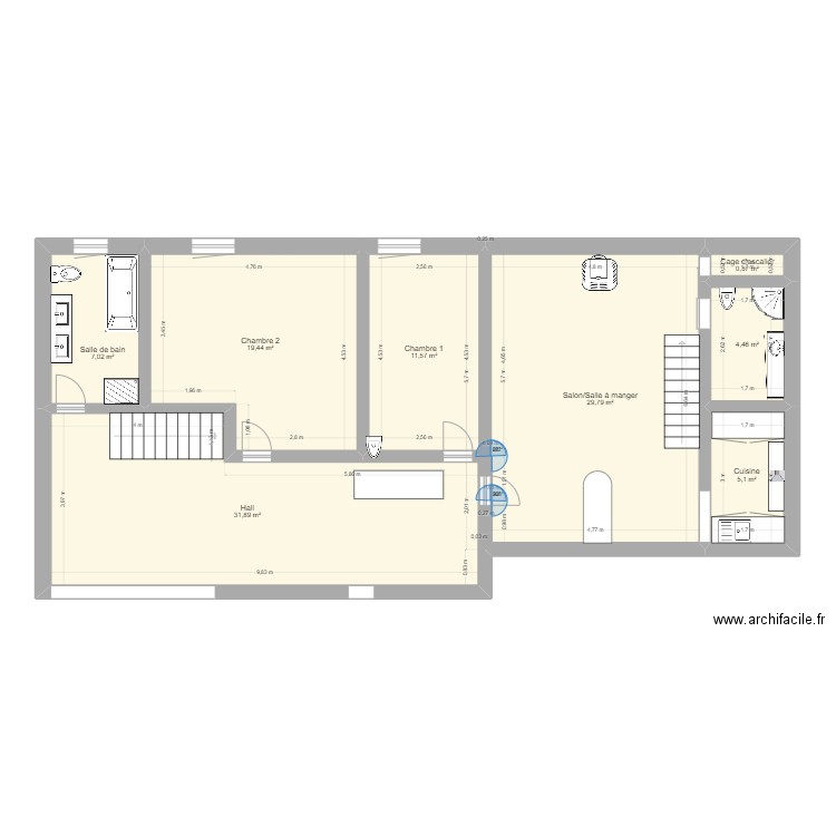 Bomal 1er étage. Plan de 0 pièce et 0 m2