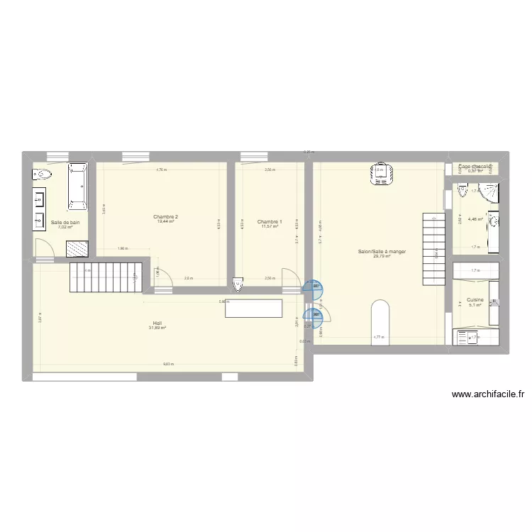 Bomal 1er &eacute;tage. Plan de 