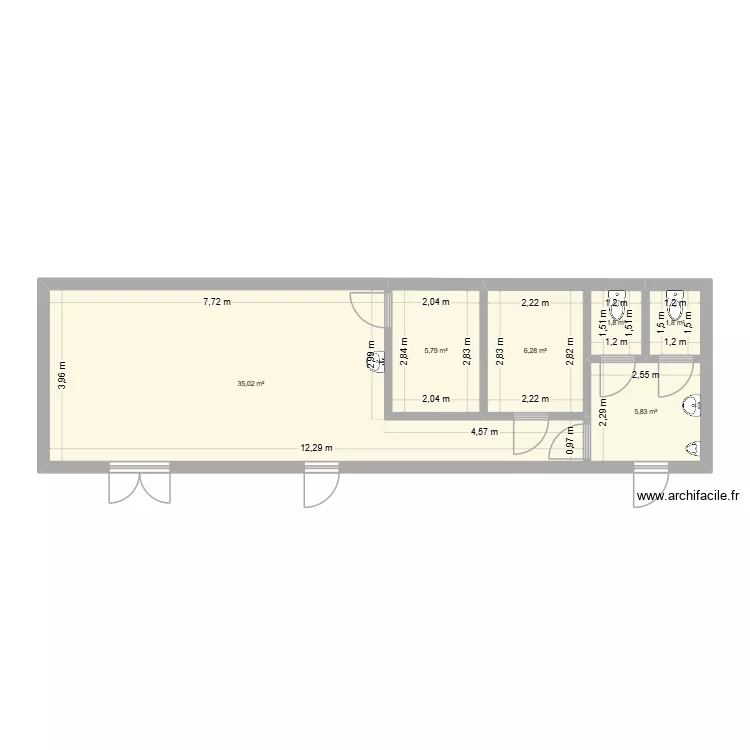 Local BO. Plan de 6 et 57 m² Local BO. Plan de 6 et 57 m²
