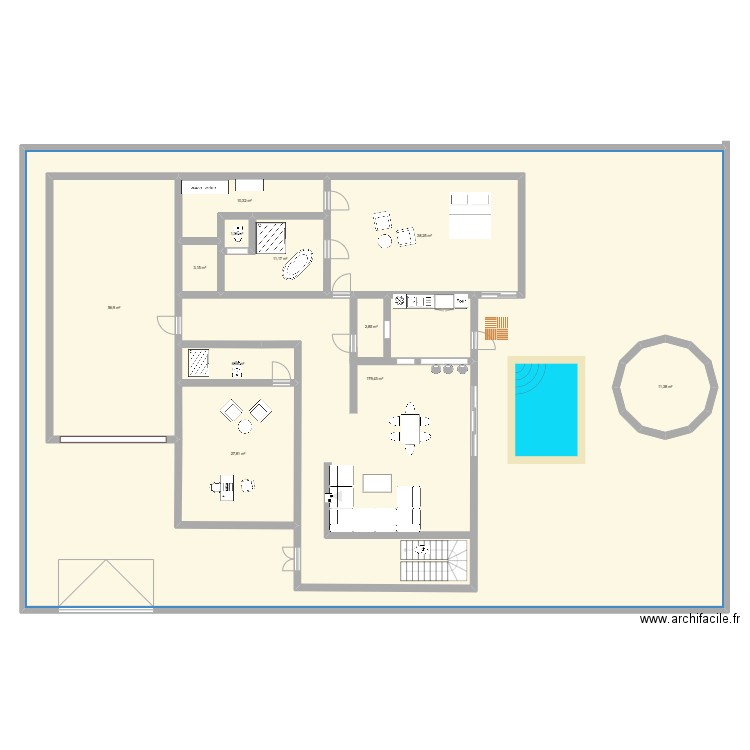 test. Plan de 11 pièces et 741 m2