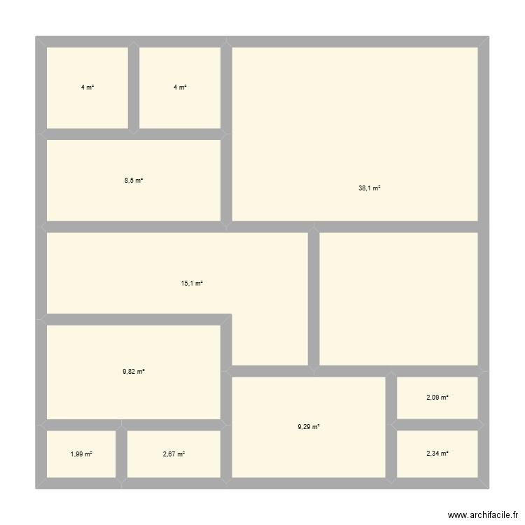 PLAN NKOLTANG haut. Plan de 11 pièces et 98 m2