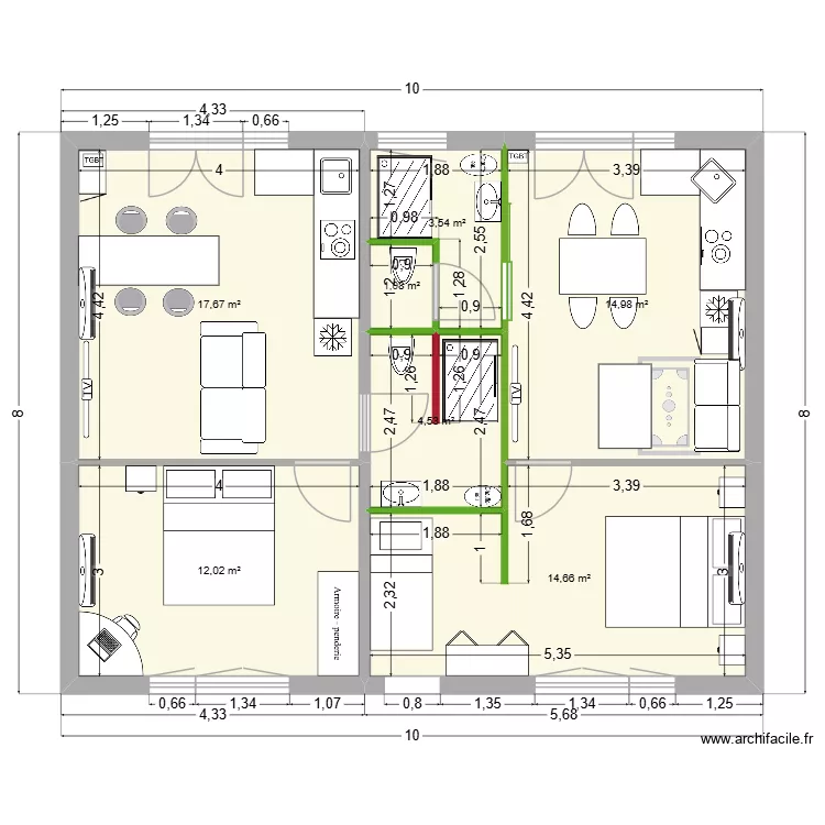 Rdc  3&egrave;me version. Plan de 
