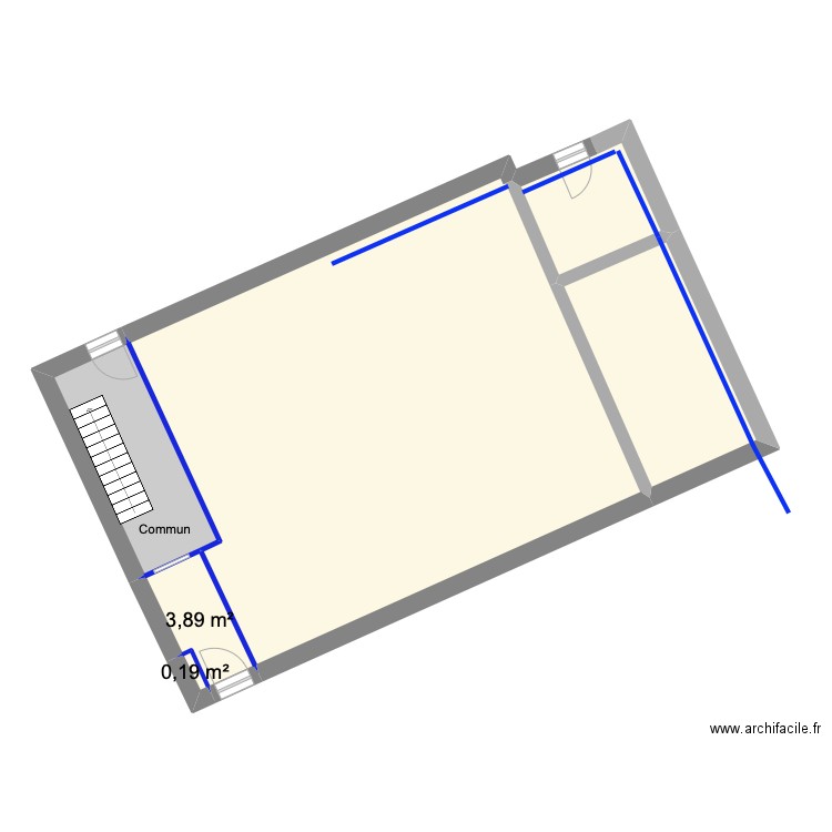 Plan colonne d'eau montante. Plan de 6 pièces et 112 m2