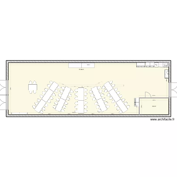 Plan de table. Plan de 2  et 161 m²