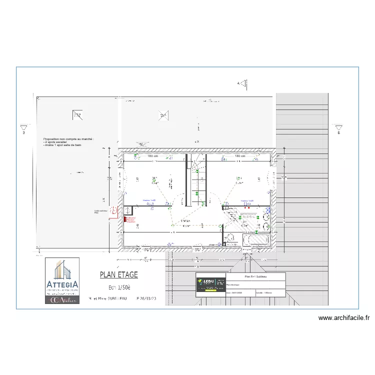 Plan R+1 Subileau. Plan de 