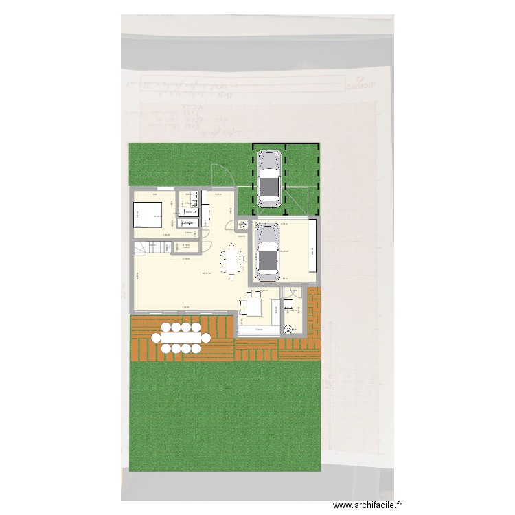 Plan carnac Cuisine jardin. Plan de 8 pièces et 97 m2