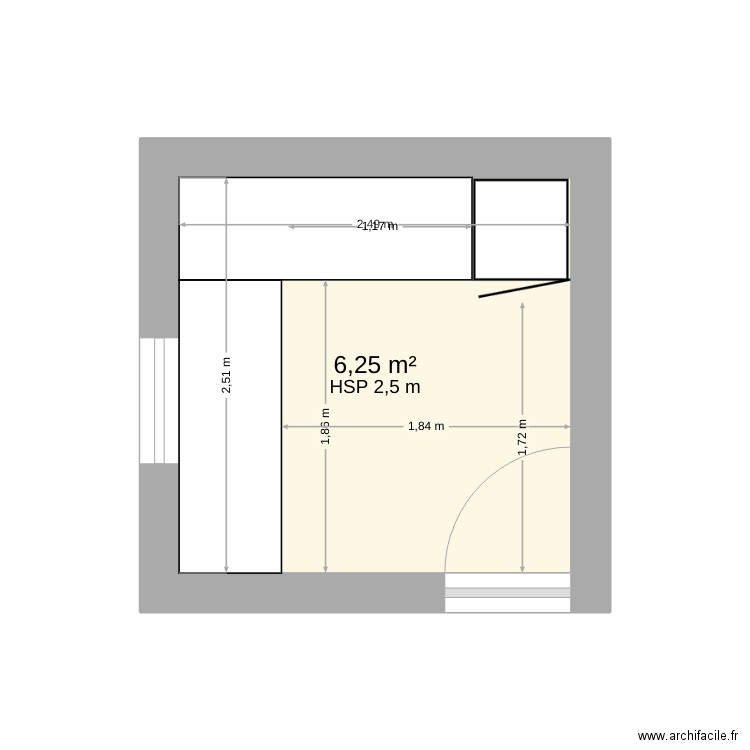buanderie florie. Plan de 1 pièce et 6 m2